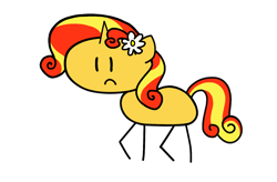 Size: 1824x1200 | Tagged: safe, artist:mystery shore, idw, imported from derpibooru, sunset shimmer, pony, unicorn, comic:of kings and changelings, female, flower, flower in hair, in a nutshell, in a nutshell but mirror version, mare, mirror universe, simple background, solo, stick pony, transparent background