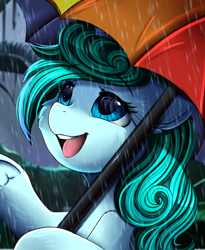 Size: 1446x1764 | Tagged: safe, artist:pridark, imported from derpibooru, oc, oc only, pony, rain, solo, umbrella