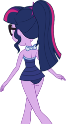 Size: 558x1048 | Tagged: safe, artist:homersimpson1983, edit, edited screencap, imported from derpibooru, screencap, sci-twi, twilight sparkle, human, equestria girls, equestria girls series, forgotten friendship, ass, background removed, butt, clothes, female, not a vector, one-piece swimsuit, sci-twi swimsuit, simple background, solo, swimsuit, transparent background, twibutt