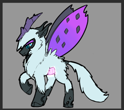 Size: 570x504 | Tagged: safe, artist:brainiac, imported from derpibooru, oc, oc only, oc:lavos, changeling, moth, mothling, original species, alternate hairstyle, brainiacs sketchbook (set), cloven hooves, pokemon inspired, pokémon, sketch, slither wing, solo