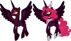 Size: 3211x1859 | Tagged: safe, artist:kurosawakuro, imported from derpibooru, oc, oc only, alicorn, pony, base used, crown, eyeshadow, female, jewelry, makeup, mare, offspring, parent:king sombra, parent:princess cadance, parents:somdance, regalia, simple background, solo, transparent background