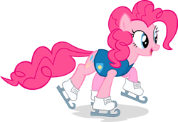 Size: 900x616 | Tagged: safe, artist:chir-miru, imported from derpibooru, pinkie pie, pony, winter wrap up, ice skates, skates, solo, vector