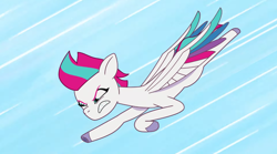 Size: 3300x1829 | Tagged: safe, imported from derpibooru, screencap, zipp storm, pegasus, pony, spoiler:g5, spoiler:my little pony: tell your tale, spoiler:tyts01e47, abstract background, action pose, determined, female, flying, g5, gritted teeth, hoof heart, mare, my little pony: tell your tale, solo, speed lines, sunny's smoothie moves, teeth, underhoof