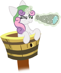 Size: 554x665 | Tagged: safe, artist:aprilfools, sweetie belle, pony, unicorn, /bale/, bandana, crow's nest, female, filly, horn, magic, mast, one eye closed, pirate, simple background, solo, telekinesis, telescope, transparent background