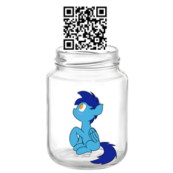 Size: 3840x3840 | Tagged: safe, artist:japkozjad, imported from derpibooru, oc, oc only, oc:apply, pegasus, pony, april fools 2023, jar, meme, pegasus oc, qr code, simple background, white background