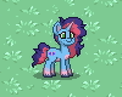 Size: 1500x1200 | Tagged: safe, imported from derpibooru, pony, unicorn, pony town, alternate design, alternate hairstyle, bridlewoodstock, g5, game, grass, grass field, misty brightdawn, smiling