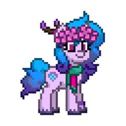 Size: 1000x1000 | Tagged: safe, imported from derpibooru, izzy moonbow, pony, unicorn, pony town, spoiler:g5, spoiler:winter wishday, clothes, g5, my little pony: make your mark, my little pony: make your mark chapter 3, scarf, simple background, solo, transparent background, winter wishday