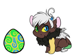 Size: 400x298 | Tagged: safe, artist:twisted-sketch, imported from derpibooru, oc, hybrid, egg, interspecies offspring, offspring, parent:discord, parent:twilight sparkle, parents:discolight, simple background, white background