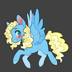 Size: 1200x1200 | Tagged: safe, artist:sinclair2013, imported from derpibooru, oc, oc only, oc:static, pegasus, pony, blushing, female, mare, simple background, solo