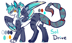 Size: 5000x3000 | Tagged: safe, artist:ruef, imported from derpibooru, oc, oc only, oc:sol drive, cyborg, bioluminescent, female, reference sheet, simple background, solo, tail, technology, white background