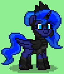 Size: 612x708 | Tagged: safe, imported from derpibooru, princess luna, alicorn, pony, pony town, armor, green background, simple background, solo, warrior luna