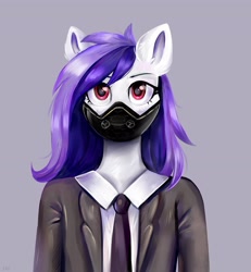 Size: 3789x4096 | Tagged: safe, alternate version, artist:ske, imported from derpibooru, oc, oc only, anthro, clothes, looking at you, mask, necktie, smiling, solo, suit