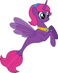 Size: 999x1263 | Tagged: safe, artist:andrevus, imported from derpibooru, oc, oc only, oc:pinkmane, alicorn, pony, seapony (g4), alicorn oc, clothes, horn, seaponified, see-through, simple background, solo, species swap, transparent background, wings