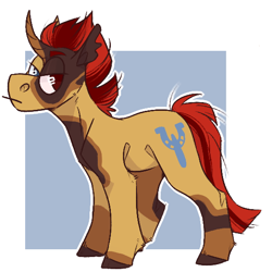 Size: 540x540 | Tagged: safe, artist:knifebun, imported from derpibooru, oc, oc only, pony, unicorn, curved horn, horn, looking at you, male, simple background, solo, stallion