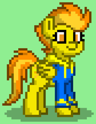 Size: 504x648 | Tagged: safe, imported from derpibooru, spitfire, pegasus, pony, pony town, clothes, green background, hoodie, simple background, solo, wonderbolts