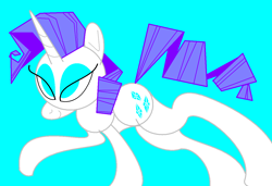 Size: 1296x886 | Tagged: safe, artist:msponies, imported from derpibooru, rarity, pony, unicorn, eyeshadow, female, g4, lidded eyes, makeup, mare, ms paint, raised hoof, simple background, solo, tail, teal background