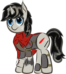 Size: 922x1024 | Tagged: safe, edit, imported from derpibooru, oc, oc only, oc:white arc, pony, unicorn, fallout equestria, simple background, solo, white background