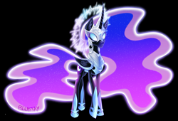 Size: 4588x3115 | Tagged: safe, artist:harmonicdreemur1308, imported from derpibooru, nightmare moon, alicorn, pony, alternate universe, base used, black background, empress, female, glowing, glowing eyes, goddess, halo, high res, mare, simple background, solo