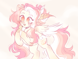 Size: 2469x1874 | Tagged: safe, artist:tanukikitsukki, imported from derpibooru, oc, oc:featherlight serenade, bird, chicken, pegasus, pony, cute, feather, feather in hair, female, mare