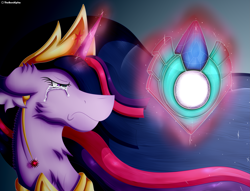 Size: 3305x2521 | Tagged: safe, artist:thebenalpha, imported from derpibooru, twilight sparkle, alicorn, the last problem, bad end, crown, crying, jewelry, older, older twilight, princess twilight 2.0, regalia, ryoku verse, story included, twilight sparkle (alicorn)