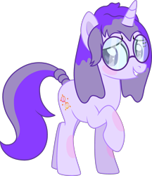 Size: 2324x2686 | Tagged: safe, artist:mint-light, artist:tanahgrogot, imported from derpibooru, oc, oc only, oc:glass sight, pony, unicorn, base used, blushing, gift art, glasses, grin, heart, heart eyes, looking at you, medibang paint, simple background, smiling, smiling at you, solo, teeth, transparent background, vector, wingding eyes