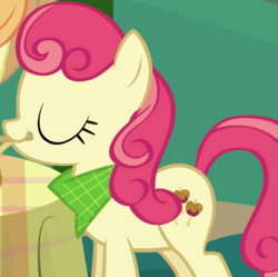 Size: 661x659 | Tagged: safe, imported from derpibooru, screencap, apple bumpkin, earth pony, pony, friendship is magic, apple family member, background character, background pony, cropped, female, mare, solo focus
