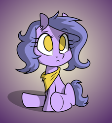 Size: 556x611 | Tagged: safe, artist:lolepopenon, imported from derpibooru, oc, oc only, oc:billie, earth pony, pony, bandana, sitting, solo