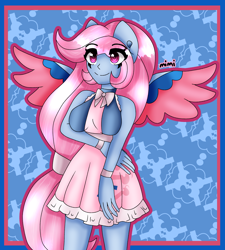 Size: 2338x2597 | Tagged: safe, artist:dazzlingmimi, imported from derpibooru, wind whistler, equestria girls, breasts, busty wind whistler, clothes, cute, cutie mark on clothes, equestria girls-ified, g1, g1 to equestria girls, generation leap, ponied up, smiling