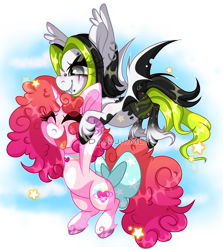 Size: 4307x4830 | Tagged: safe, artist:darkjillmlp123, imported from derpibooru, oc, oc only, oc:charleen hearts, bat pony, pony, unicorn, bow, female, flying, mare, tail, tail bow