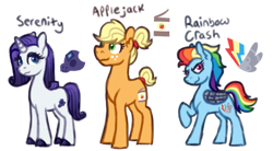 Size: 900x497 | Tagged: safe, artist:computerstickman, imported from derpibooru, applejack, rainbow dash, rarity, pony, alternate cutie mark, amputee, artificial wings, augmented, prosthetic limb, prosthetic wing, prosthetics, simple background, transparent background, wings