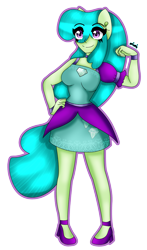 Size: 1743x2968 | Tagged: safe, artist:dazzlingmimi, imported from derpibooru, green jewel, equestria girls, breasts, busty green jewel, equestria girls-ified, hand on hip, ponied up, simple background, smiling, transparent background
