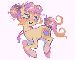 Size: 1280x1024 | Tagged: safe, artist:dulcesilly, imported from derpibooru, oc, oc only, earth pony, pony, blushing, bow, happy, jewelry, necklace, open mouth, open smile, smiling, solo, sparkles, tail, tail bow, whistle, whistle necklace