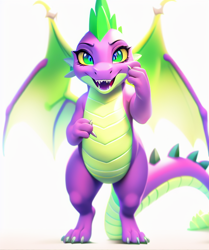 Size: 608x728 | Tagged: safe, imported from derpibooru, spike, dragon, ai content, ai generated, male, open mouth