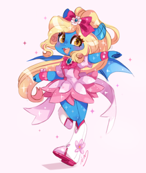 Size: 1696x2000 | Tagged: safe, artist:ipun, imported from derpibooru, oc, oc only, oc:aliax smily, bat pony, pony, bat pony oc, bat wings, clothes, crossdressing, dress, looking at you, male, pretty cure, stallion, wings