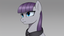 Size: 1024x576 | Tagged: safe, imported from derpibooru, maud pie, earth pony, pony, ai content, ai generated, bust, female, gradient background, mare, portrait, solo