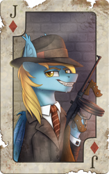 Size: 1054x1679 | Tagged: safe, artist:helmie-art, imported from derpibooru, oc, oc only, oc:aliax smily, bat pony, pony, bat pony oc, bat wings, gangster, looking at you, male, stallion, weapon, wings