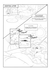 Size: 4093x5787 | Tagged: safe, artist:thelunarmoon, imported from derpibooru, princess celestia, alicorn, pony, bedroom, celestia's bedroom, comic, female, lineart, solo