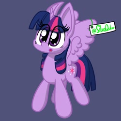 Size: 2048x2048 | Tagged: safe, artist:silvaqular, imported from derpibooru, twilight sparkle, alicorn, pony, blue background, female, mare, simple background, solo, twilight sparkle (alicorn)