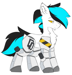 Size: 2210x2301 | Tagged: safe, artist:beardie, imported from derpibooru, oc, oc:flawless ice, cyborg, pony, unicorn, rule 63, solo