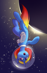 Size: 1502x2284 | Tagged: safe, artist:jewellier, imported from derpibooru, oc, oc only, pony, unicorn, cybernetic legs, female, helmet, mare, solo, space, space helmet
