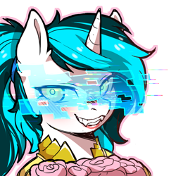 Size: 1159x1159 | Tagged: safe, imported from derpibooru, oc, oc only, oc:flawless ice, cyborg, pony, unicorn, clothes, dress, flower, simple background, solo, transparent background, wedding dress, wedding veil