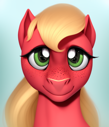 Size: 768x896 | Tagged: safe, imported from derpibooru, big macintosh, earth pony, pony, ai content, ai generated, bust, male, portrait, solo, stallion