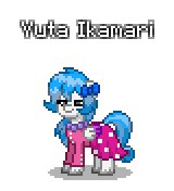 Size: 160x176 | Tagged: safe, artist:dematrix, imported from derpibooru, oc, oc only, oc:yuta ikamari, pegasus, pony, pony town, clothes, female, japanese, mare, pixel art, simple background, skirt, solo, transparent background