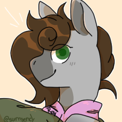 Size: 300x300 | Tagged: safe, artist:surrgency, imported from derpibooru, oc, oc only, oc:cj vampire, earth pony, pony, bomber jacket, bust, clothes, hoodie, icon, jacket, portrait, solo