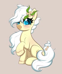 Size: 2256x2708 | Tagged: safe, artist:confetticakez, imported from derpibooru, oc, oc:banana pudding, earth pony, pony, earth pony oc, female, simple background, solo