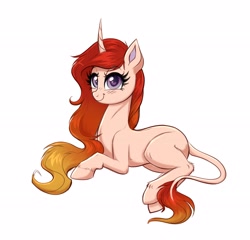 Size: 3637x3492 | Tagged: safe, artist:confetticakez, imported from derpibooru, oc, oc only, classical unicorn, pony, unicorn, curved horn, female, horn, leonine tail, simple background, solo, white background