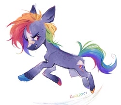 Size: 776x671 | Tagged: safe, artist:runkpori, imported from derpibooru, rainbow dash, earth pony, pony, race swap