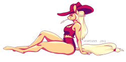 Size: 1095x544 | Tagged: safe, artist:vautaryt, imported from derpibooru, part of a set, applejack, anthro, earth pony, unguligrade anthro, applebucking thighs, applejack's hat, breasts, busty applejack, cleavage, clothes, cowboy hat, eyes closed, female, hat, midriff, simple background, solo, straw in mouth, swimsuit, thighs, transparent background, two-piece swimsuit