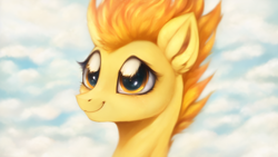 Size: 1024x576 | Tagged: safe, imported from derpibooru, spitfire, pegasus, pony, ai content, ai generated, bust, cute, female, mare, portrait, solo