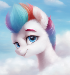 Size: 548x583 | Tagged: safe, imported from derpibooru, zipp storm, pegasus, pony, ai content, ai generated, bust, cute, female, g5, mare, my little pony: a new generation, portrait, solo